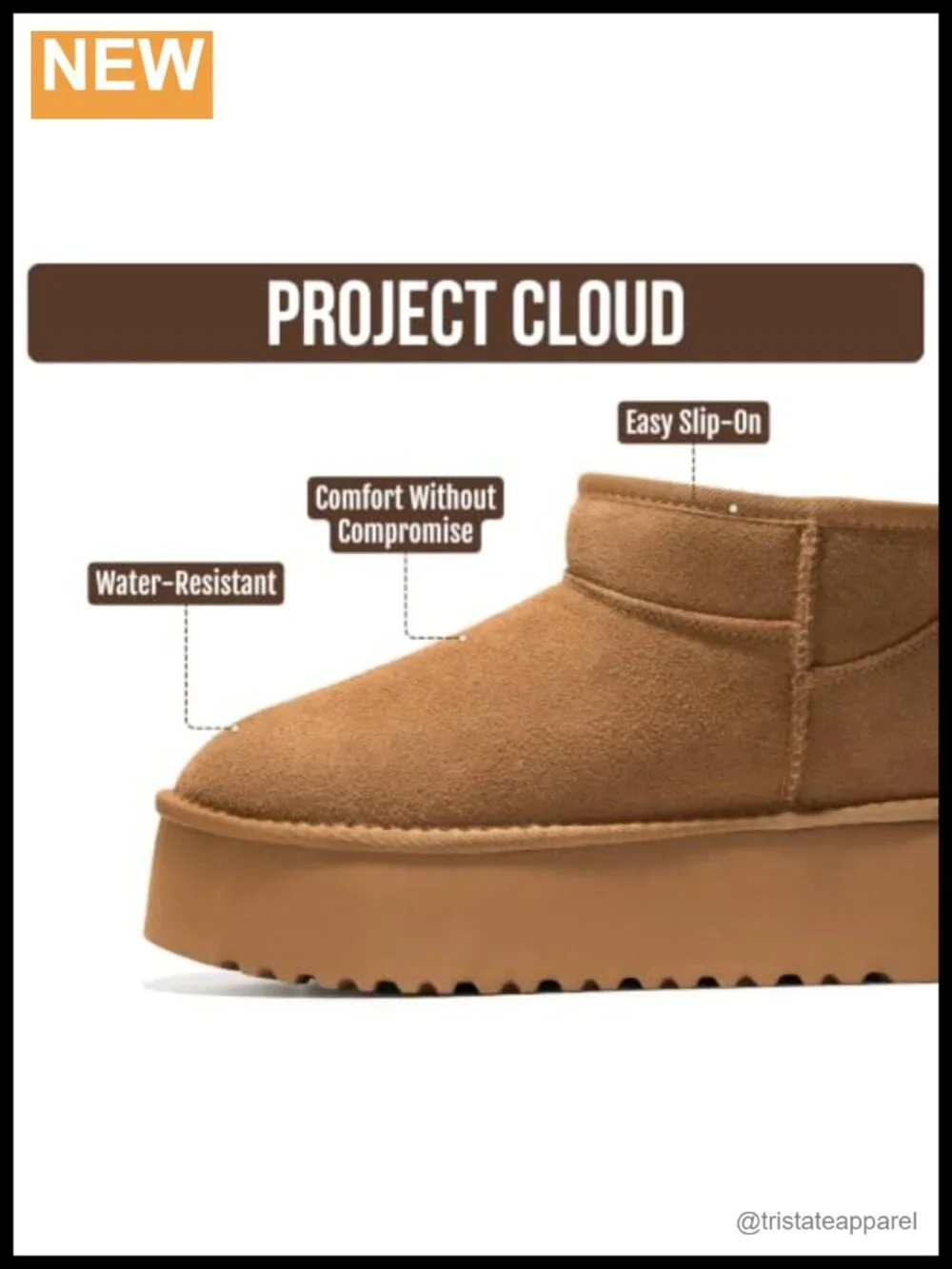 100% Genuine Suede Platform Winter Boots for Women Faux Fur Lining EVA Outsole